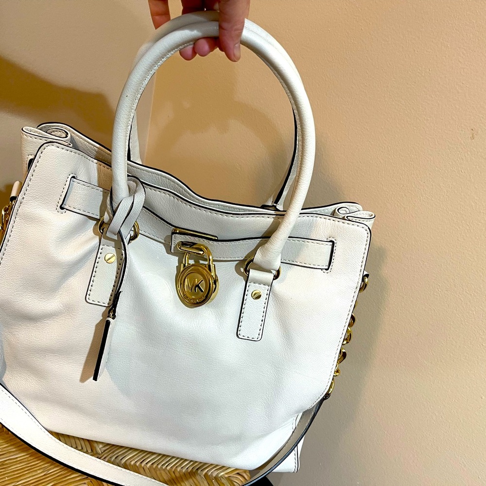 Michael Kors Large Hamilton - Crème Leather
